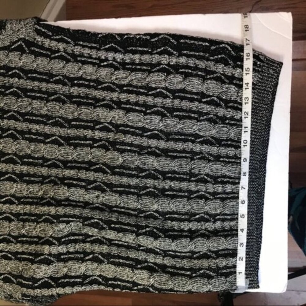 Franco Valeri Vintage 80s Cable Knit Metallic Knit Sweater Top Tunic Chunky Rare - Picture 15 of 15